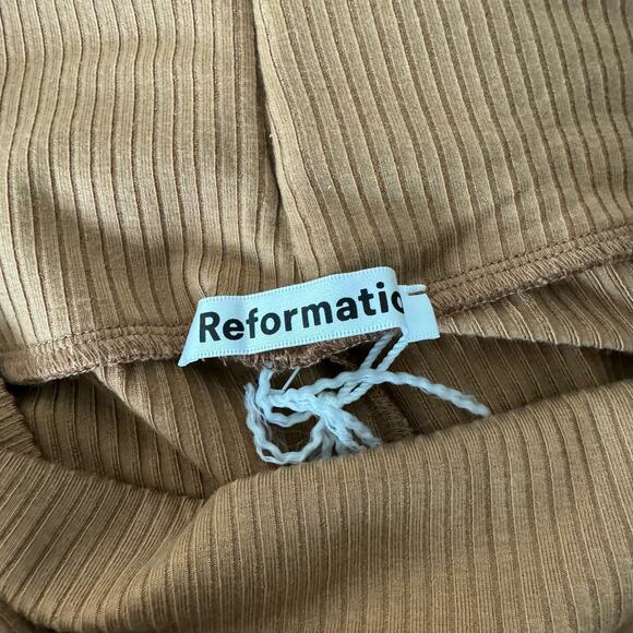 Reformation Women’s Kassie Butterscotch Ribbed Front Tie Pants Size Medium - Picture 8 of 9